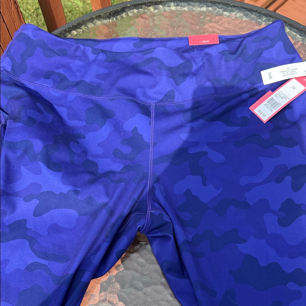 ZELOS Blue Camouflage Leggings
